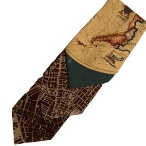2 map ties London Silk Tie Civitas brand and Nautica map